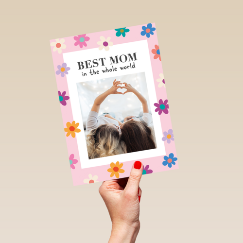 Moederdag kaart foto Best mom in the world