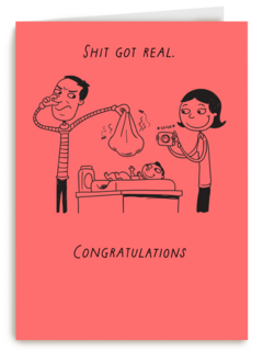 Geboortefelicitatie shit got real