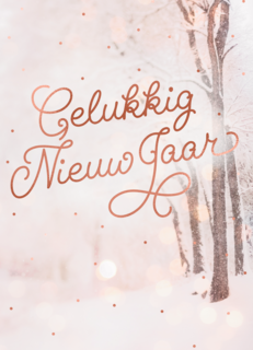 Nieuwjaarskaart winterlandschap