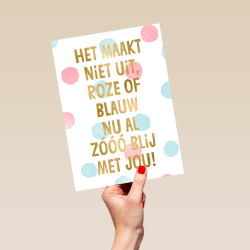 zwangerschap aankondiging het maakt niet uit roze of blauw