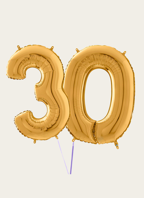 Hallmark Cijferballon 30 Jaar Goud XL |  Cadeau Ballonnen |