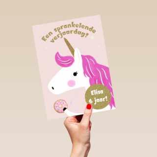 Verjaardag Unicorn Met Donut