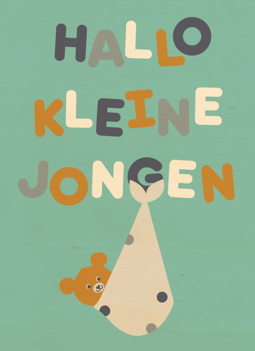 Hallo kleine jongen geboortefelicitatie