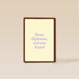Gezakt kaart Geen diploma wel een kaart
