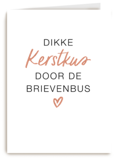 kerstkaart hip dikke kerstkus door de brievenbus