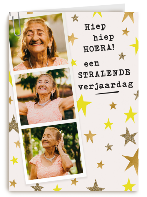 Een stralende verjaardag fotokaart