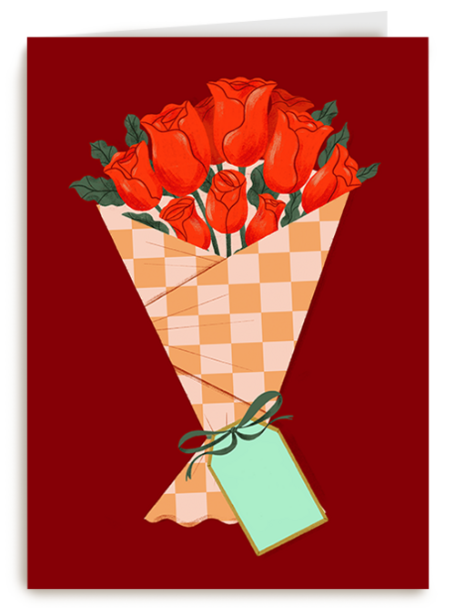 Kaart Hallmark | Valentijn | Valentijn Boeket Rozen Rood