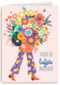 Een moeder met bloemen