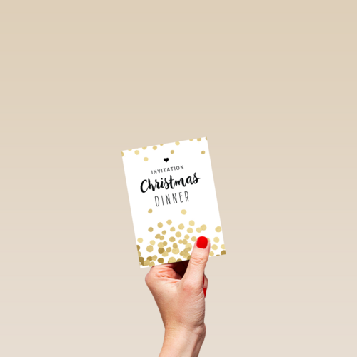 Kerstkaart invitation christmas dinner