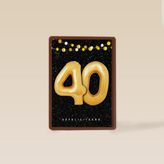 Verjaardagskaart leeftijden 40 ballonletters
