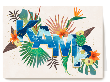 op kamp kaart jungle letters