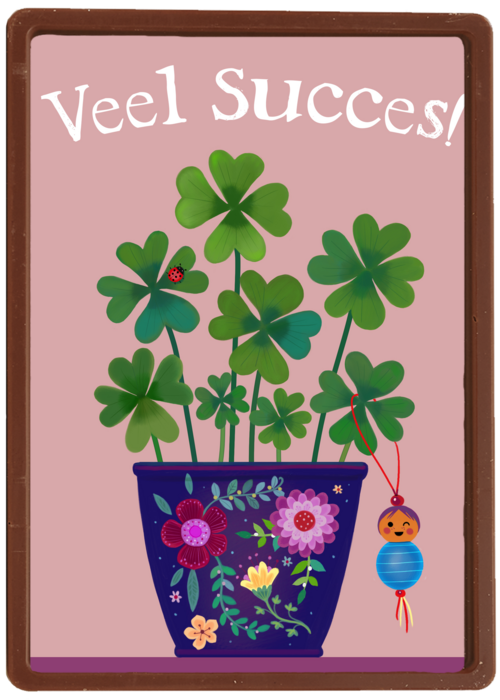 Chocolade Kaart | Hallmark | Succes Kaart Klavertjes Vier Plant