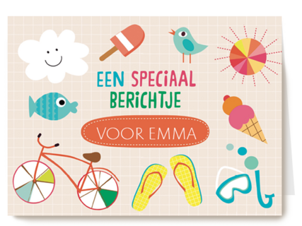 op kamp kaart met een speciaal berichtje