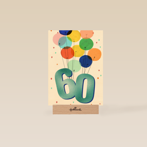 Verjaardagskaart 60 met ballonnen