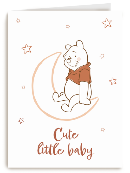 Cute little baby met Winnie the Pooh