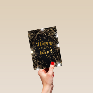 Nieuwjaar Happy New Year zwart
