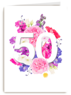 Verjaardagskaart 50 bloemen