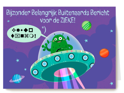 Beterschapskaart kind met ufo