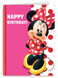 minnie mouse in jurk met rode stippen