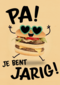 verjaardagskaart met hamburger voor pa