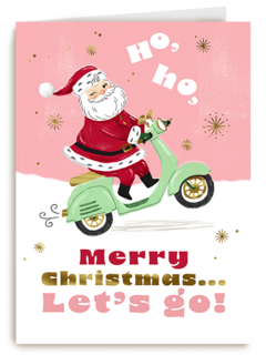 Kerstmis Kerstman Op Scooter