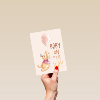 Baby on the way met Winnie the Pooh