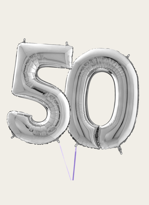 Hallmark Cijferballon 50 Jaar Zilver XL |  Cadeau Ballonnen |
