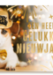 hond met strik en hoed bij kerstboom