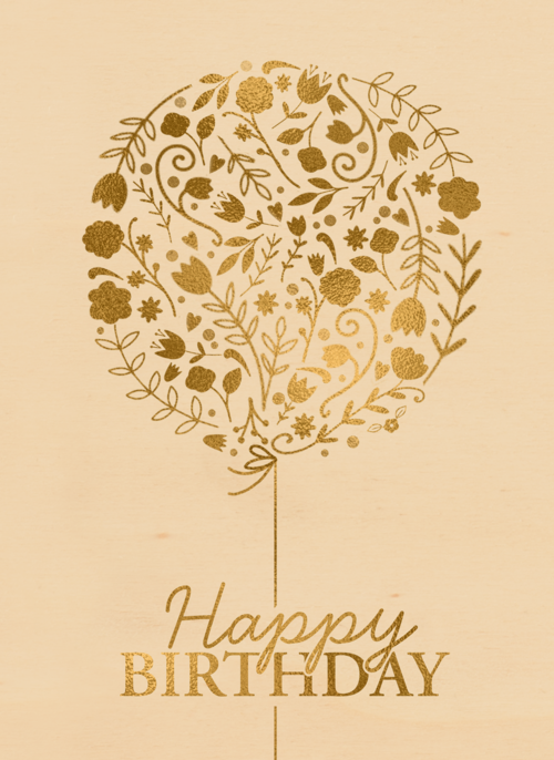 Gouden boom met Happy Birthday