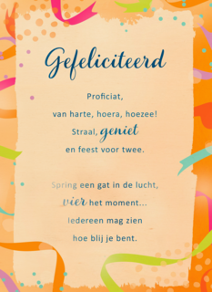 Gefeliciteerd kaart spring een gat in de lucht More than words