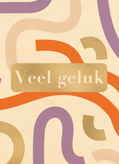 Veel geluk kaart met gekleurde slingers