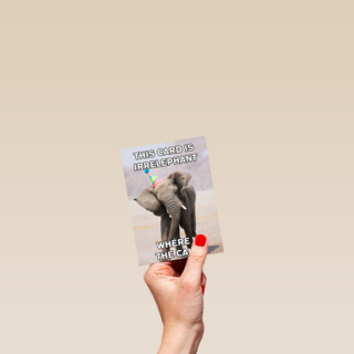 verjaardag kaart grappig this card is irrelephant