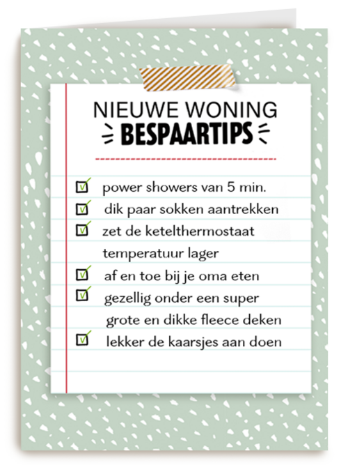 Nieuwe woning kaart bespaartips