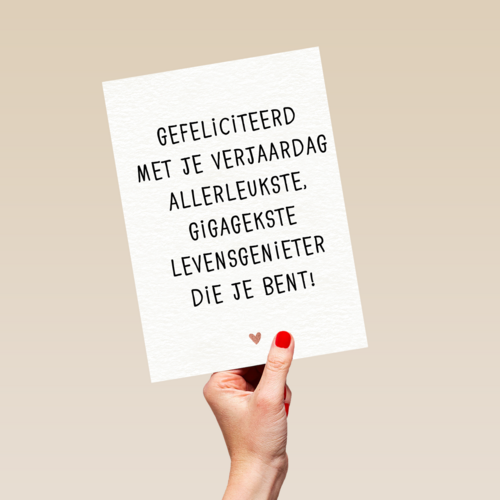verjaardag kaart hip allerleukste levensgenieter die je bent