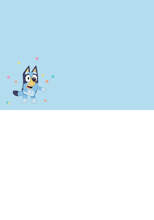 Bluey Hiep Hiep Hoera Fotokaart