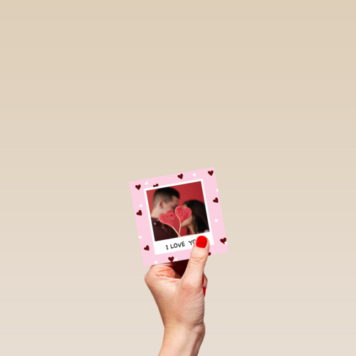 valentijnskaart foto i love you hartjes