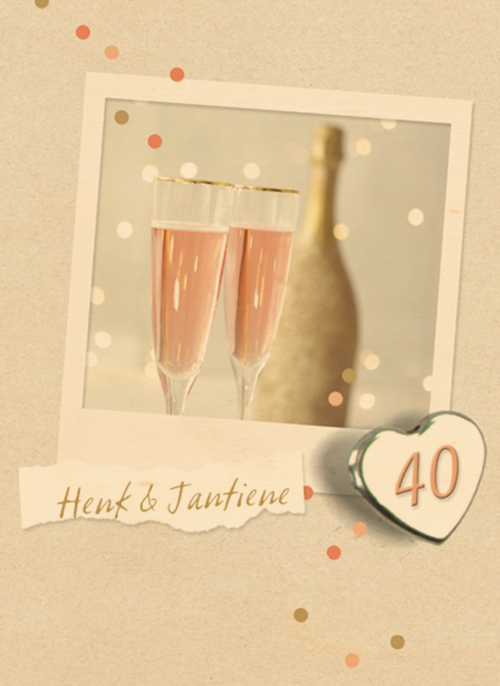 Houten Kaart Huwelijksjubileum | Houten Kaart Hallmark | Huwelijksjubileum | Rosechampagne