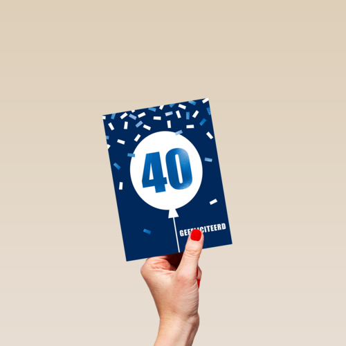Verjaardagskaart leeftijden man 40 ballon