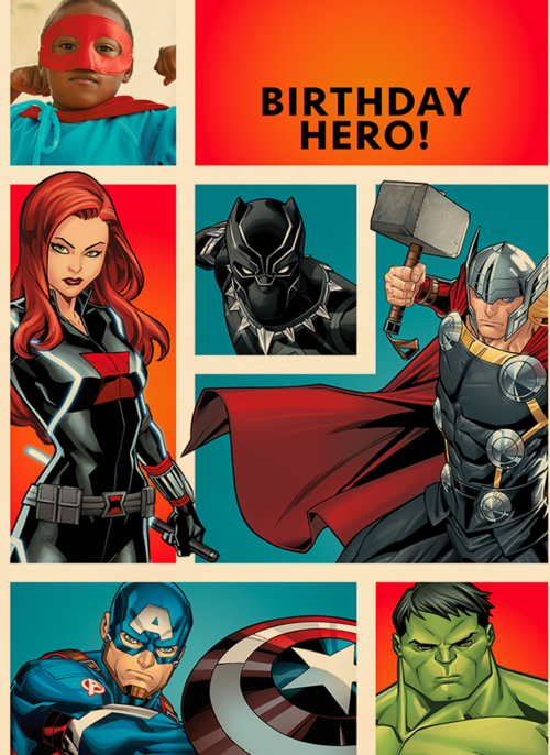 Avengers fotokaart Birthday Hero