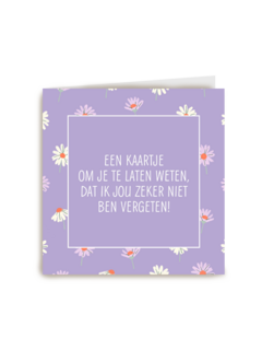 kaart paars ik ben jou niet vergeten