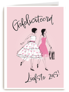 een felicitatiekaart voor een lieve zus
