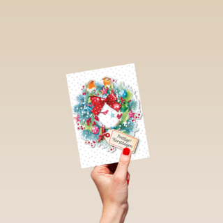 Roodborstjes kerstkrans
