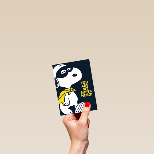 Snoopy complimentkaart you are my superhero