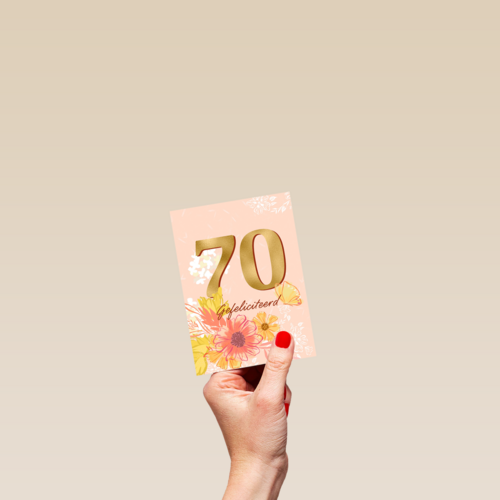Verjaardagskaart 70 met bloemen
