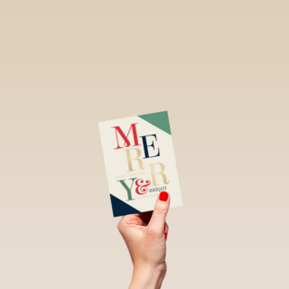Merry Christmas Bright New Year Modern