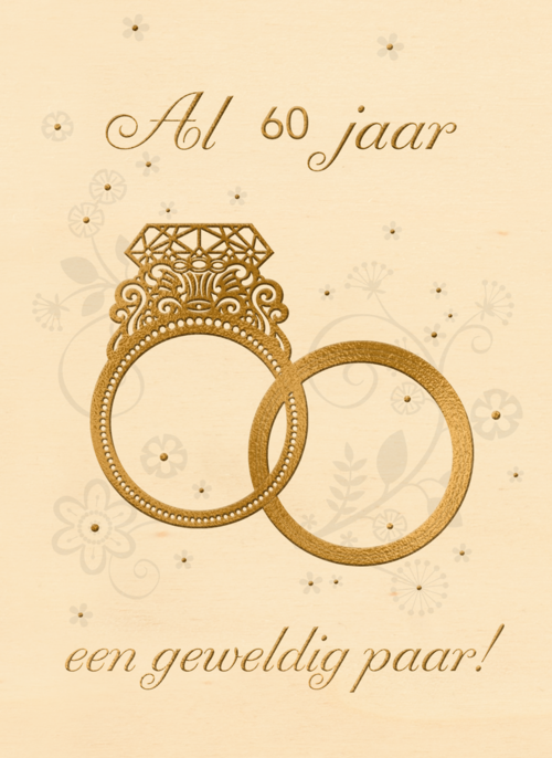 Houten Kaart Huwelijksjubileum | Houten Kaart Hallmark | Huwelijksjubileum | Al 60 Jaar Een Geweldig Paar