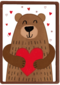 valentijnskaart klassiek beer met hart