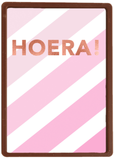 verjaardag kaart stijlvol hoera met roze strepen