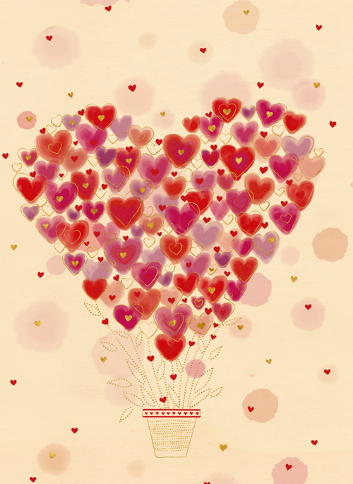 Houten Kaart Liefde | Hallmark | Houten Kaart Hallmark | Liefde | Turnowsky Harten Bloemen