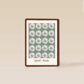 Good luck kaart met witte bloemetjes